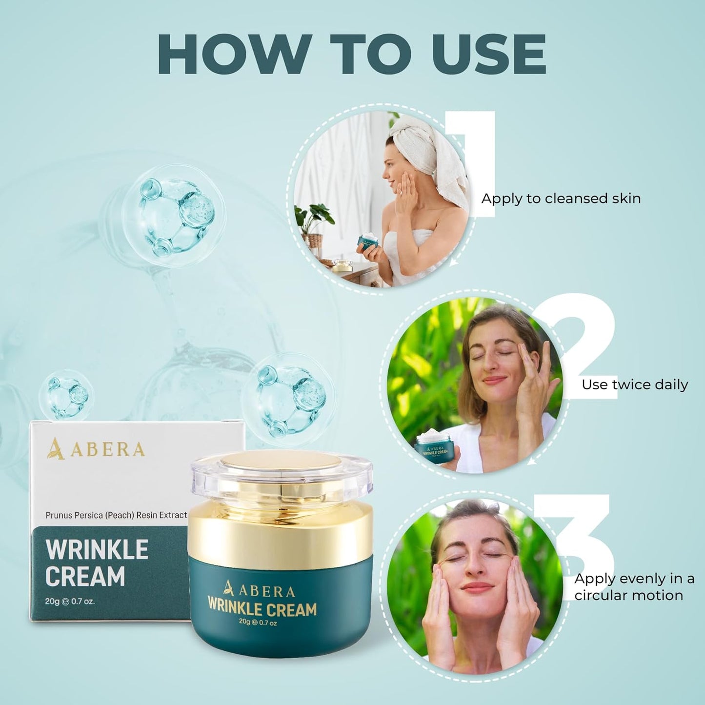 Abera Anti-Wrinkle Face Cream | Hydrating Anti-Aging Moisturizer for Fine Lines & Sensitive Skin