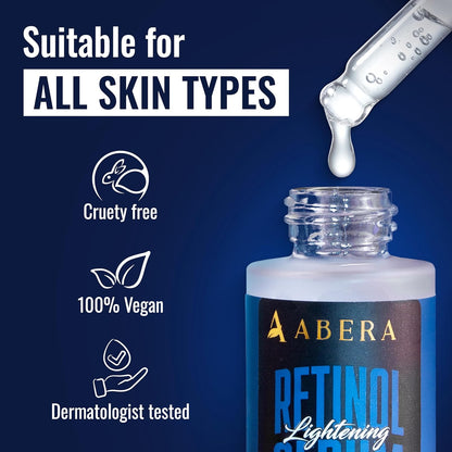 Abera Men Retinol Serum | Anti-Aging Face Serum to Reduce Wrinkles, Dark Spots & Eye Bags