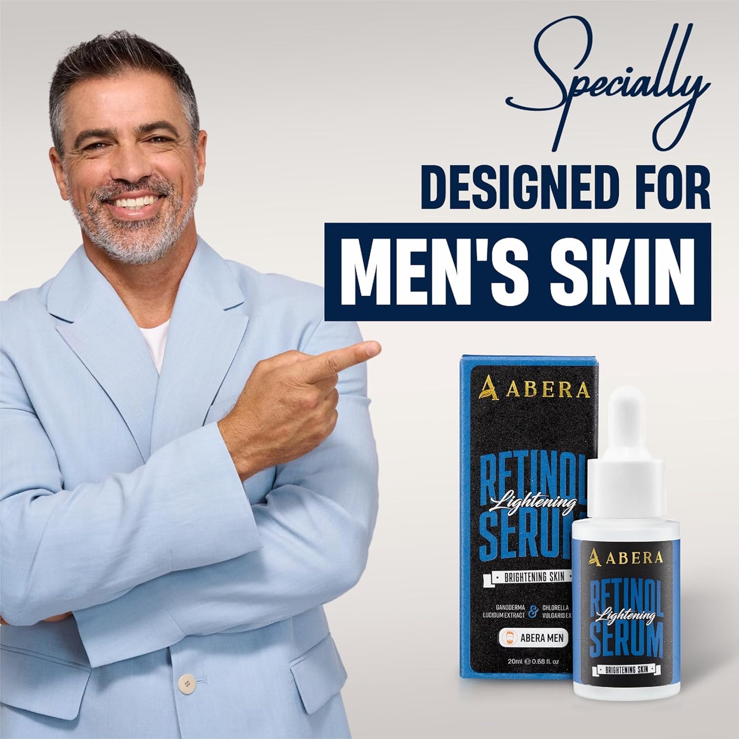 Abera Men Retinol Serum | Anti-Aging Face Serum to Reduce Wrinkles, Dark Spots & Eye Bags