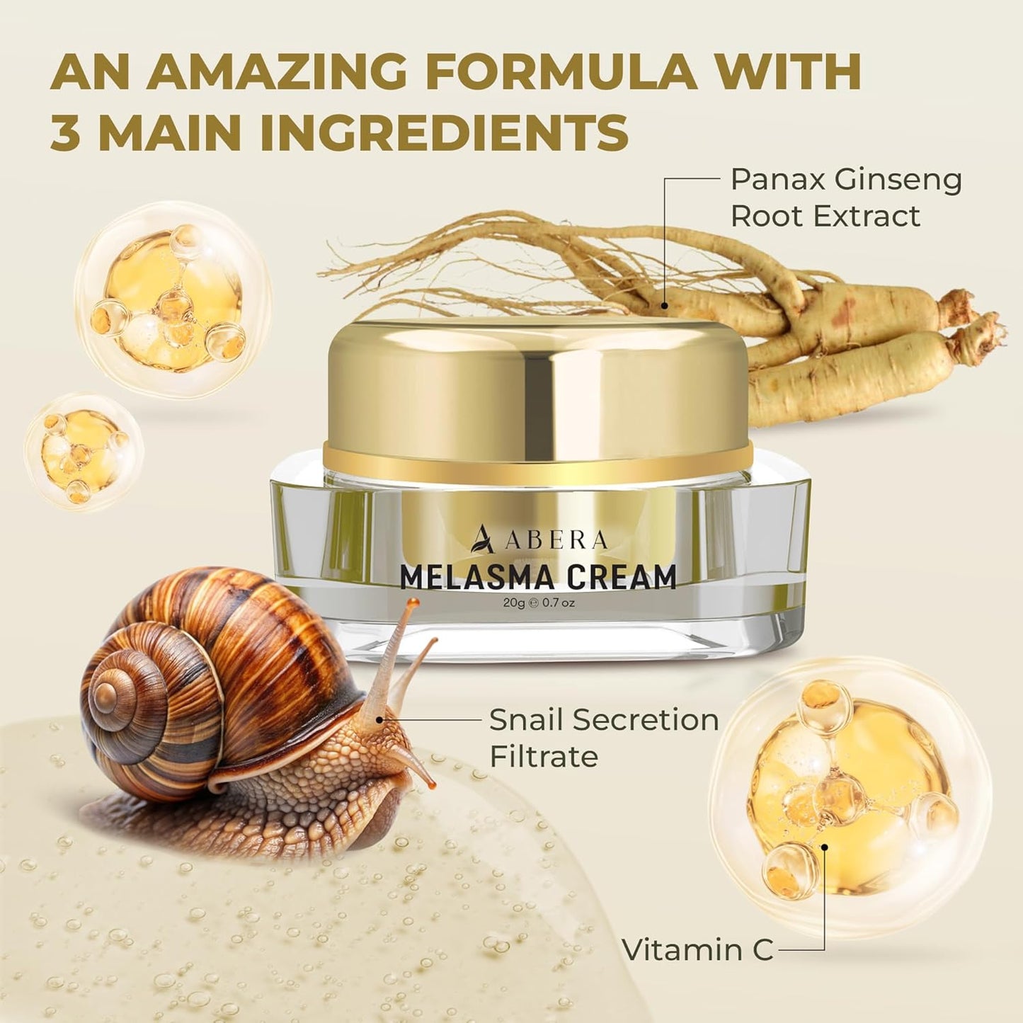 Abera Melasma Cream Premium | Advanced Dark Spot Corrector for Melasma, Freckles & Sun Spots