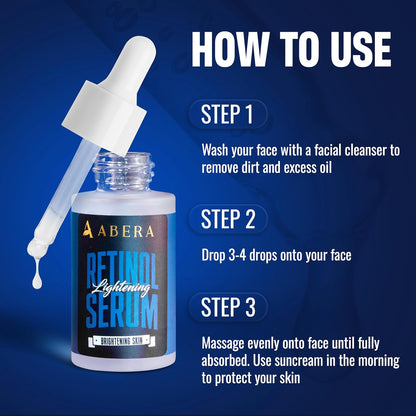 Abera Men Retinol Serum | Anti-Aging Face Serum to Reduce Wrinkles, Dark Spots & Eye Bags