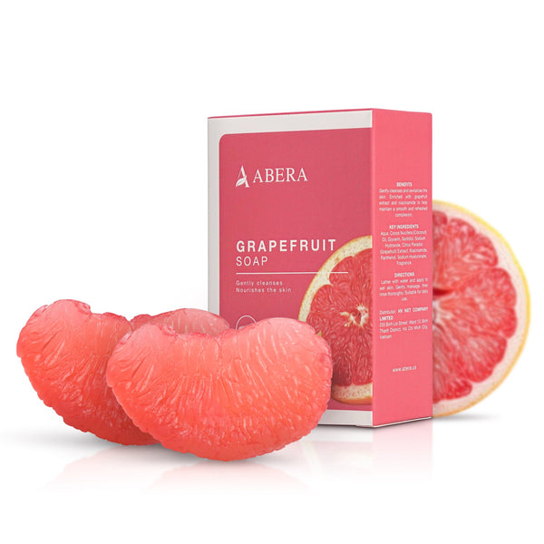 Abera Grapefruit Natural Bar Soap | 2-Pack Fruit-Shaped Body Soap with Citrus Extract