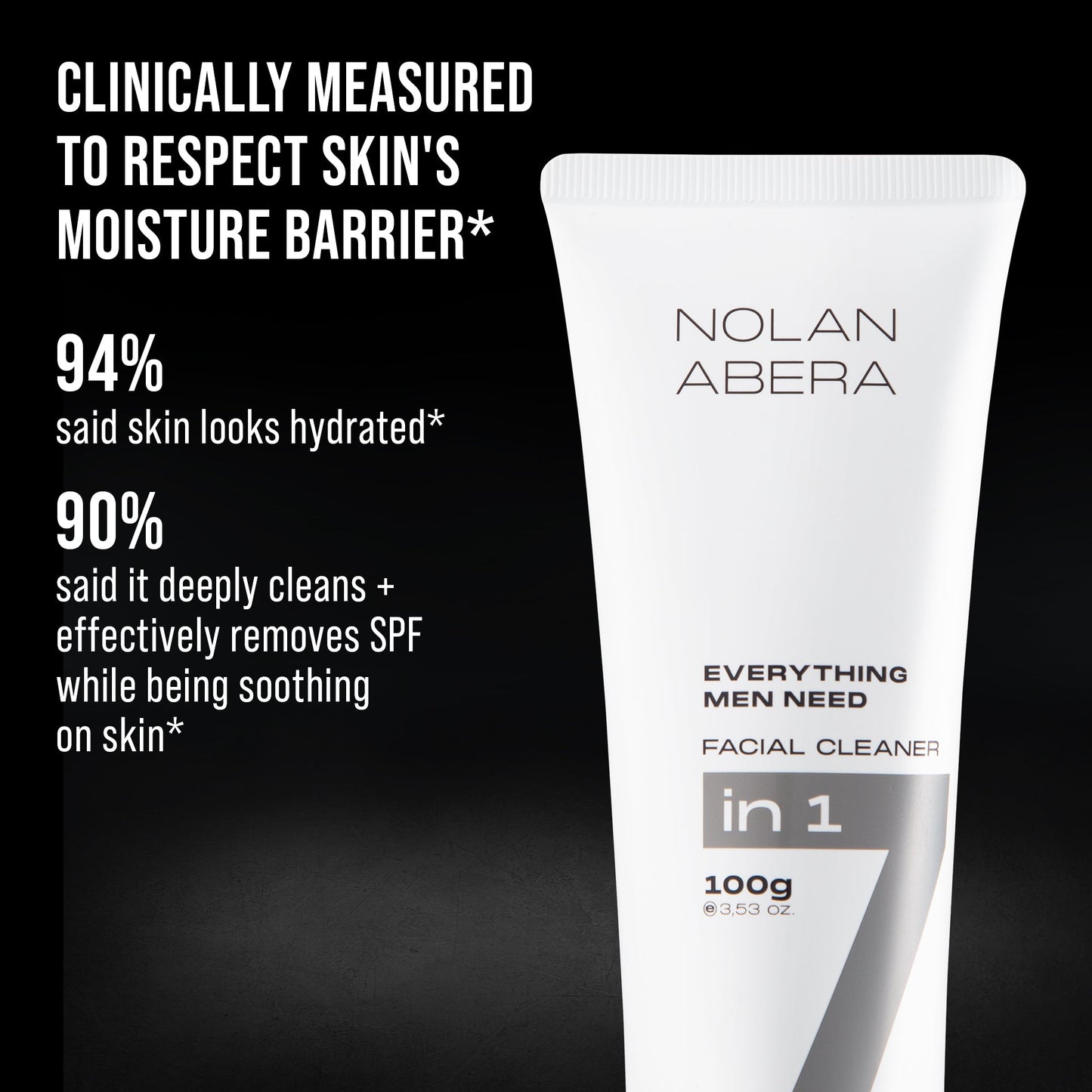 Abera Nolan Daily Facial Cleanser for Men - Oil Control & Deep Cleansing, 3.53oz