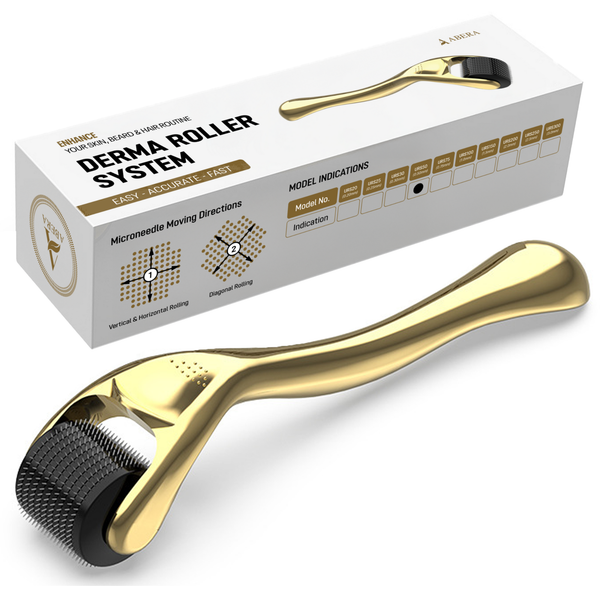 Abera Premium 1-Piece Derma Roller for Hair Growth with Microneedling Roller for Scalp & Beard Care